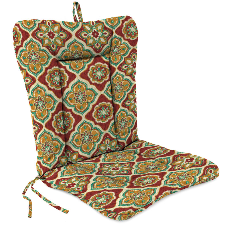 21" x 38" Outdoor Chair Cushion with Ties and Loop, Adonis Jewel