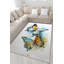 Tapis décoratif moderne lavable à la machine à motif de papillons abstraits bleu clair-118784826