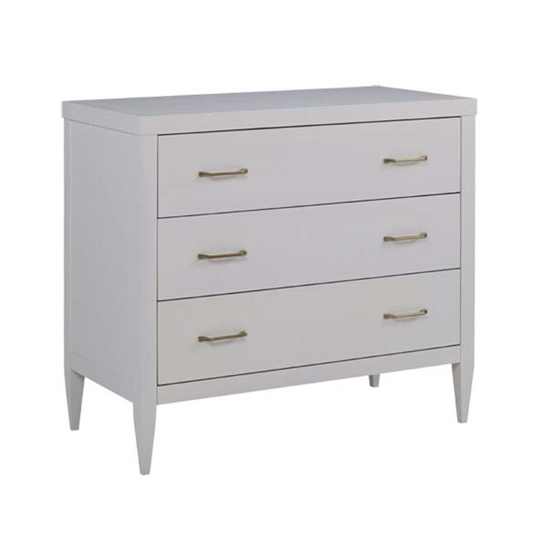 Impressions 3 - Drawer Solid Wood Nightstand, Ash Gray