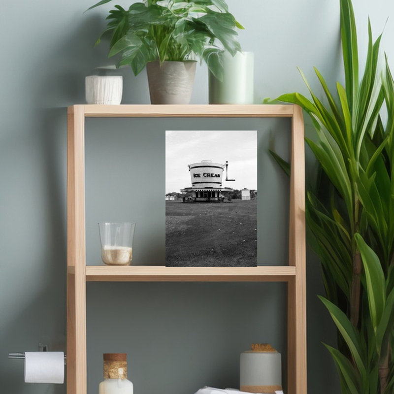 1937 1930S Roadside Refreshment Stand Shaped Like Ice Cream Maker Classic Retro Vintage Architecture Landscape Wall Art