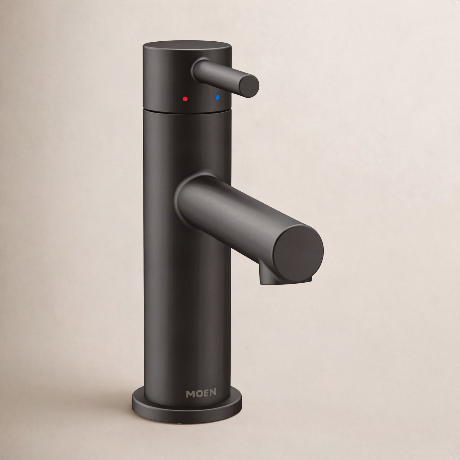 Align Single-Hole Bathroom Faucet with Drain, Matte Black