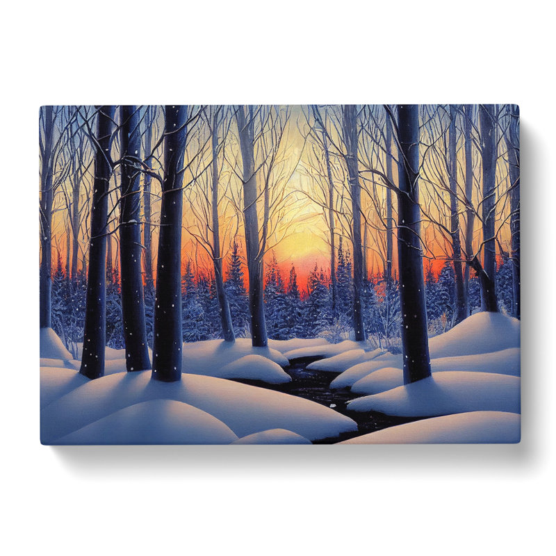 A Winter Forest Sunset - Wrapped Canvas, 50cm H x 76cm W x 3cm D