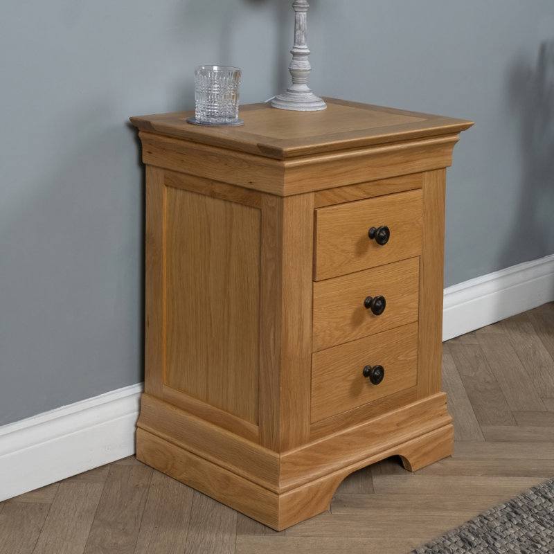 Doonfin 50cm W Solid Wood Bedside Table, Brown