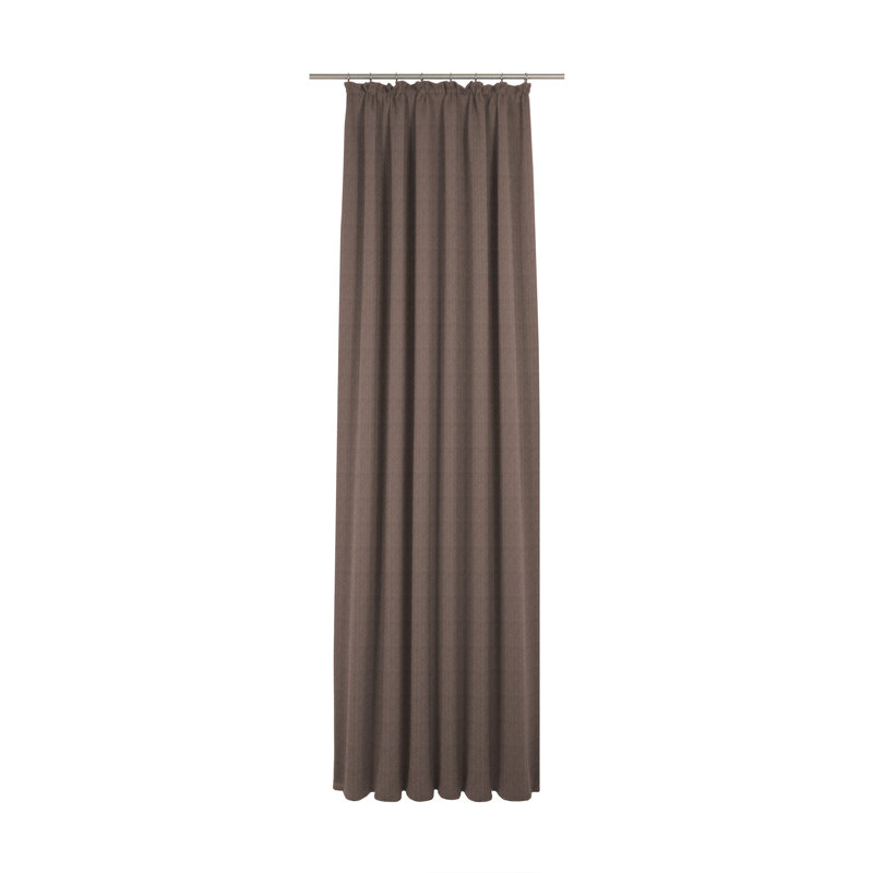 Branton Pencil Pleat Curtain Single Panel, opaque, 225cm H x 132cm W, Brown