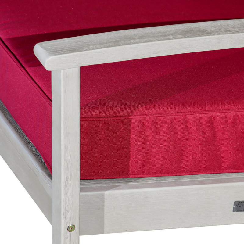 Chaise berçante en eucalyptus avec surface de patio confortable et élégante, Rouge
