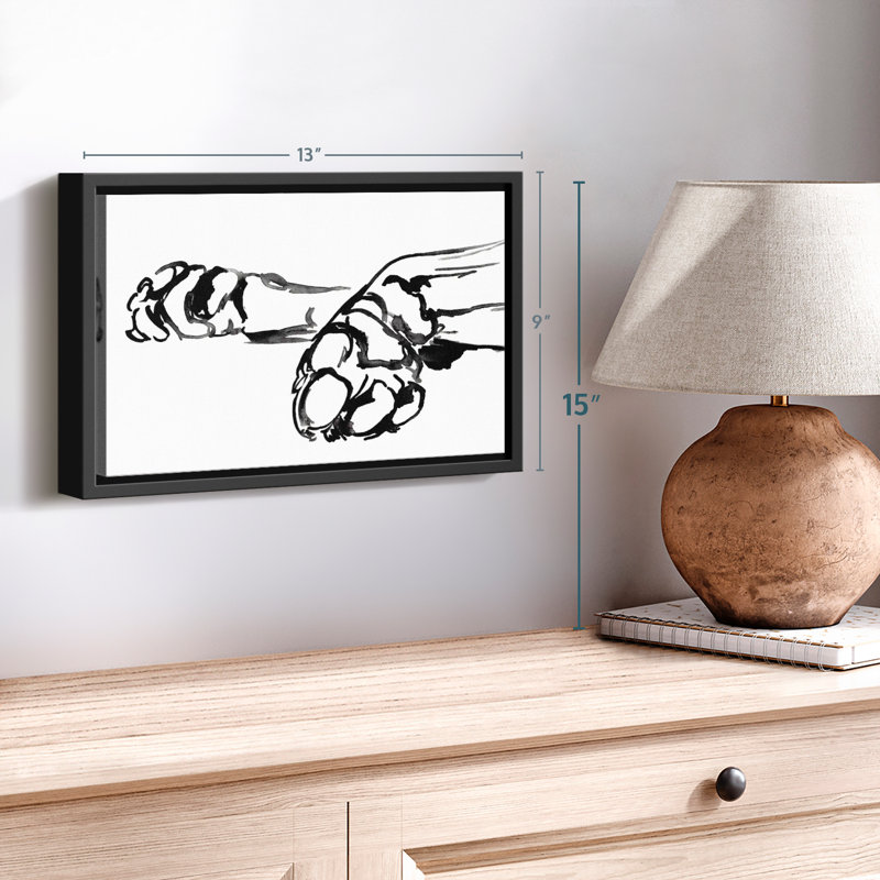 Animal «Linear Paws II», reproduction sur toile, H 9 po x l 13 po