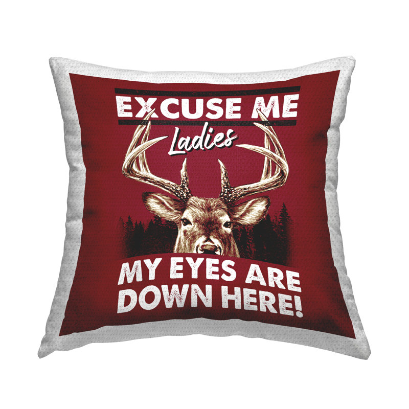 Coussin d'extérieur imprimé Eyes Are Down Here par Jedco Brands, Inc.