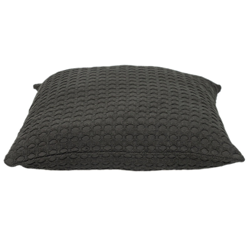 Parkland Collection Transitional Solid Gray Square 20" x 20" Pillow, Gray