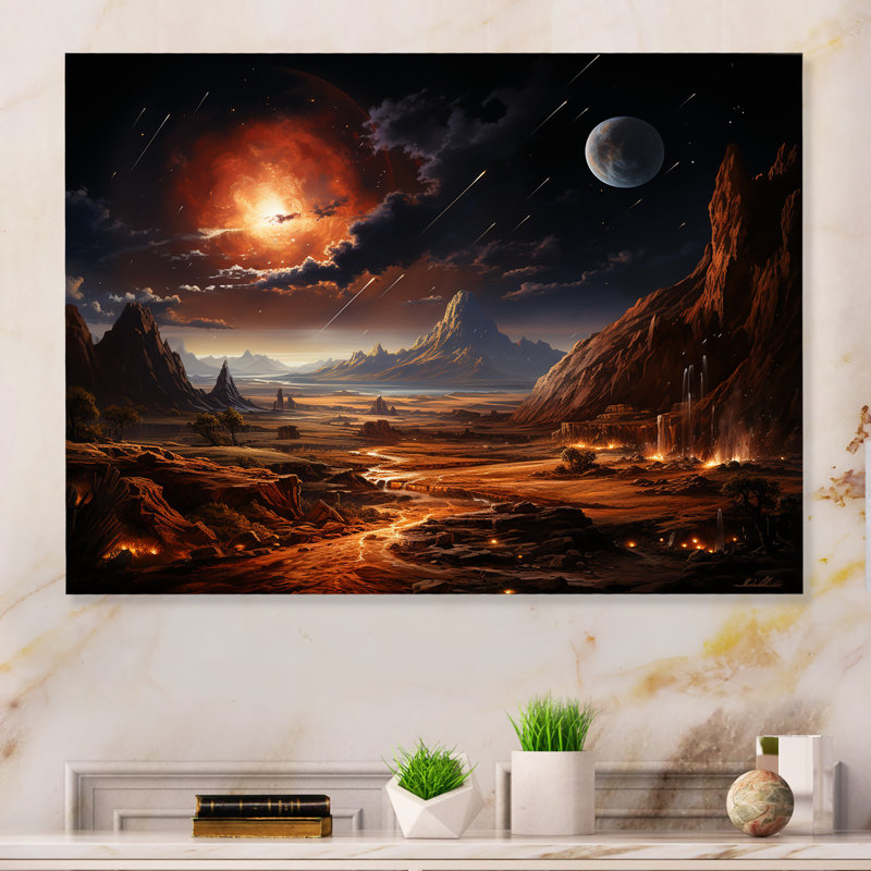 Futur Cosmic Sunrise On Moon II, H 12 po x l 20 po x P 1 po