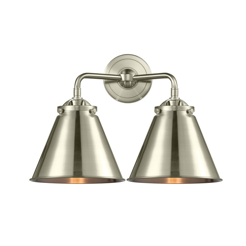 Éclairage pour salle de bain 2 lumières Donovan, Incandescente, Nickel satiné brossé, Nickel satiné brossé