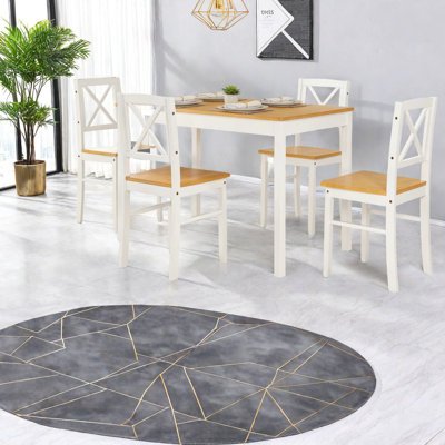 Space-saving Solid Wood Dining Table Sets For Small Spaces