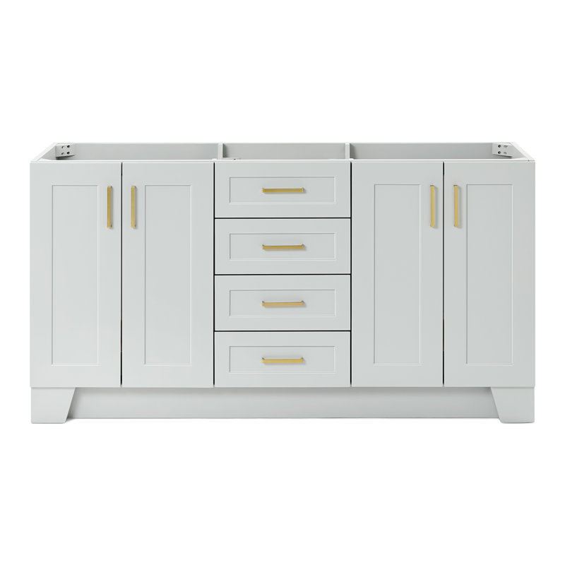 66'' Double Bathroom Vanity Base Only, Gray