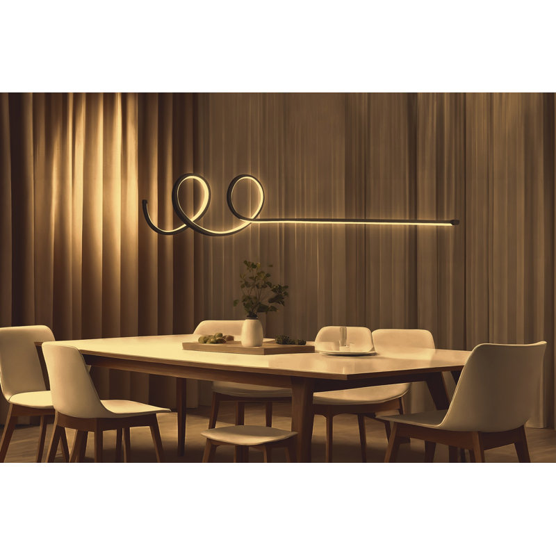 Chriselle LED Chandelier, Black/Gold