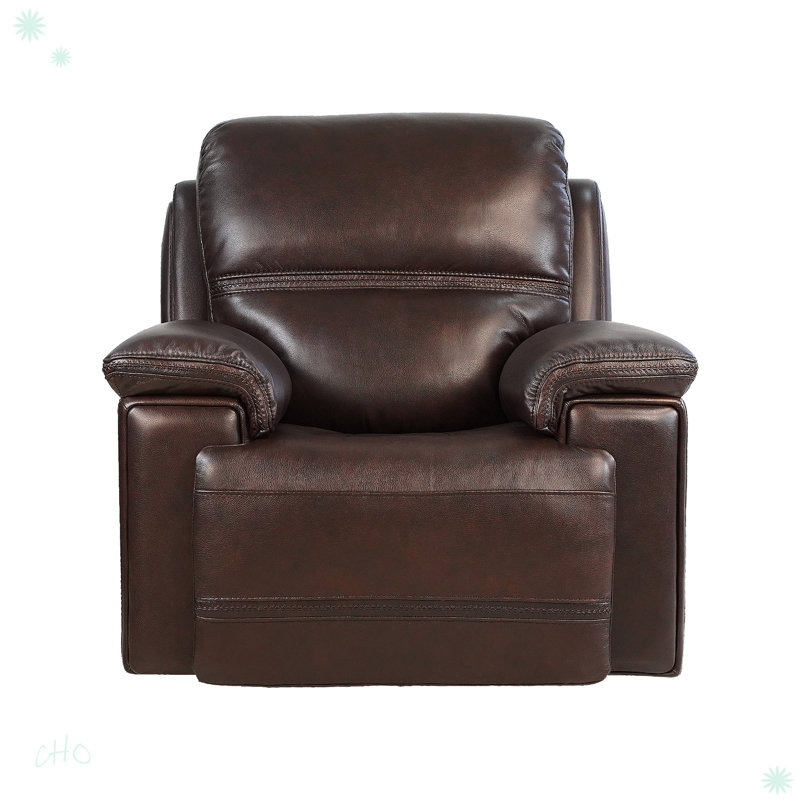 Fauteuil inclinable électrique en cuir fleur | Fauteuil inclinable et oscillant