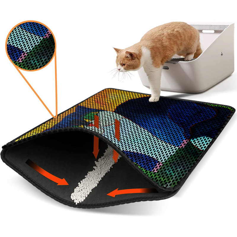 Premium Cat Litter Mat, 18 x 24 inches | 50% PVC / 50% Polyester, Machine Washable & Vacuum Friendly | Durable, Easy-Clean Design for Pet Owners | Protect Your Floors from Litter Messes