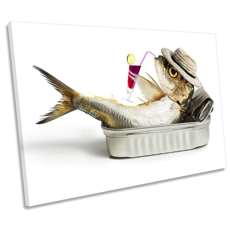 Sardine Fish Bath Tub - Wrapped Canvas Print, 40.6cm H x 61cm W