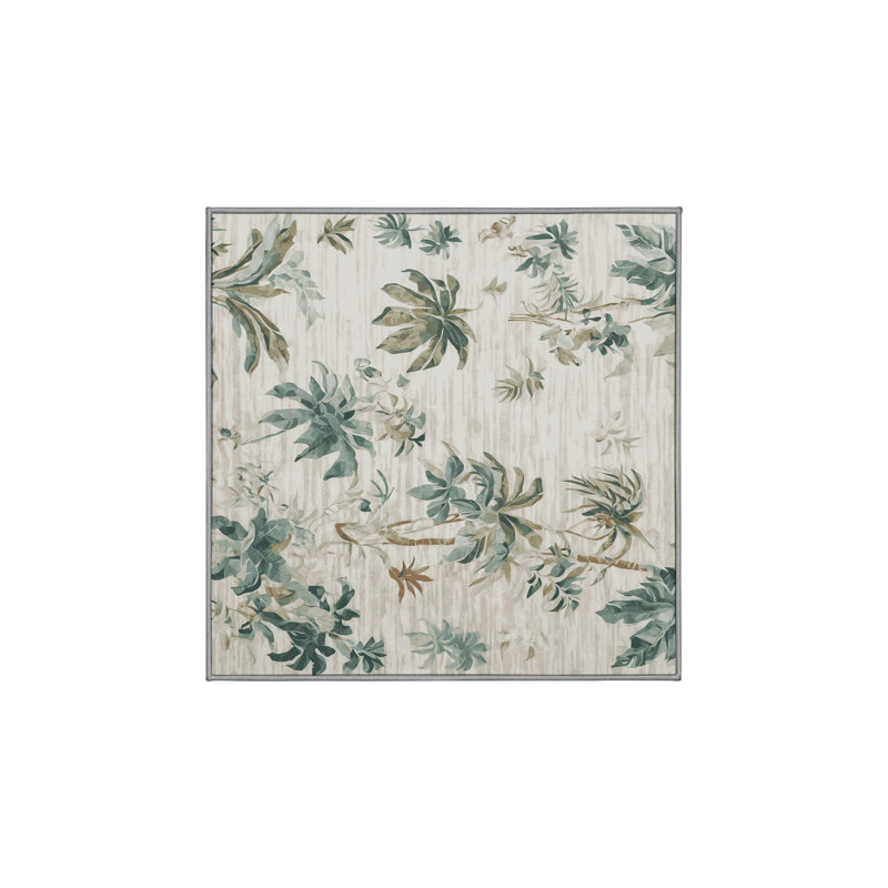 Tapis gris lavable à la machine, Carré 4 pi