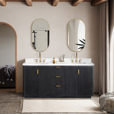 Ensemble de meuble-lavabo double 72 "avec miroir