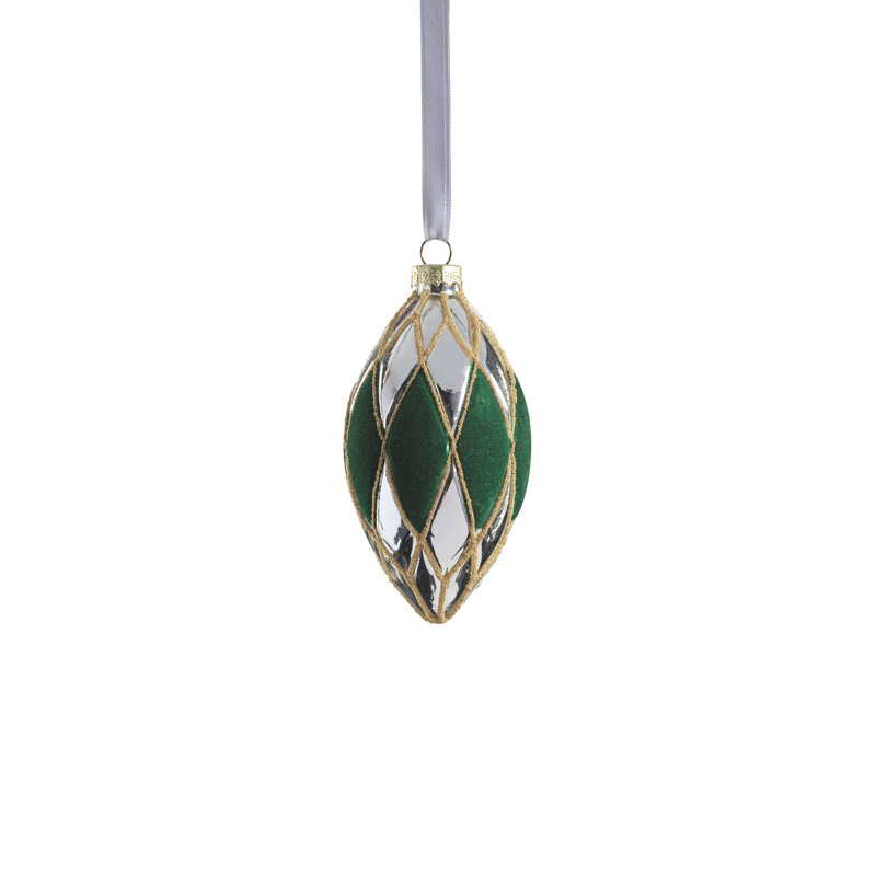 Ensemble d'ornement en verre Messina Verde 6 pièces, losange