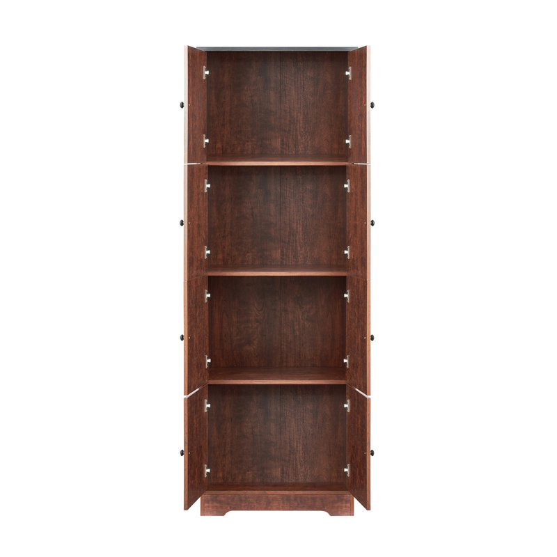 Grande armoire de rangement avec 8 portes et 4 tablettes, armoire de rangement murale pour salon, cuisine, bureau, chambre à coucher, salle de bain