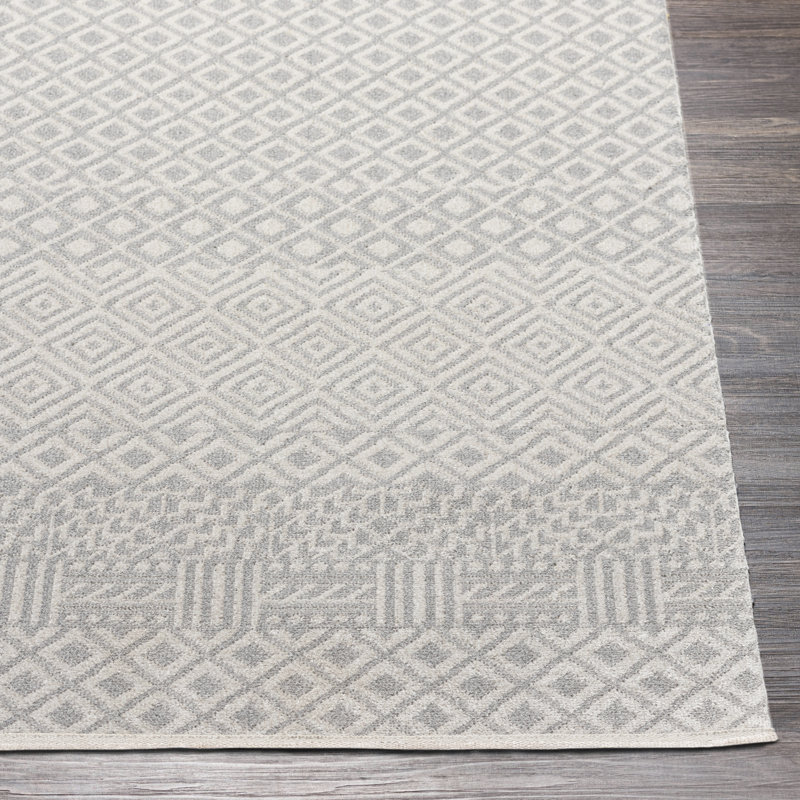 Tapis gris / ivoire Swampscott, Rectangle 5 pi 3 po x 7 pi
