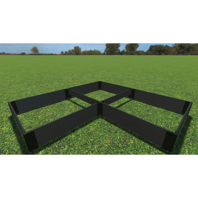 Raised Garden Bed, Weathered Wood, 11" H x 96" W x 96" D