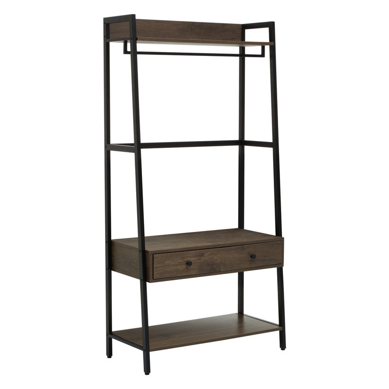 Haytham 84cm Clothing Rack, Black, Dark Oak/Black