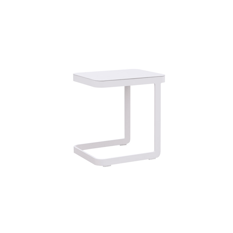 Verona Aluminium U Shape Side Table, White