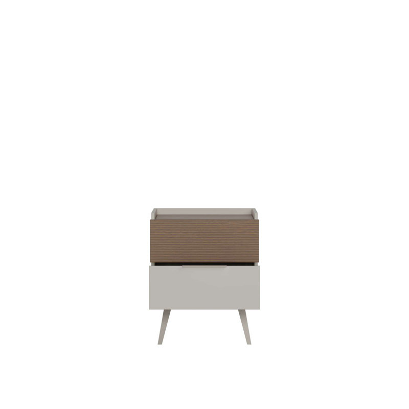 Mink 2 Drawers Nightstand