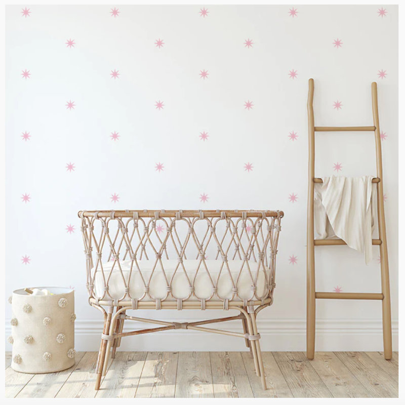 Adhésif décoratif étoiles, Rose tendre
