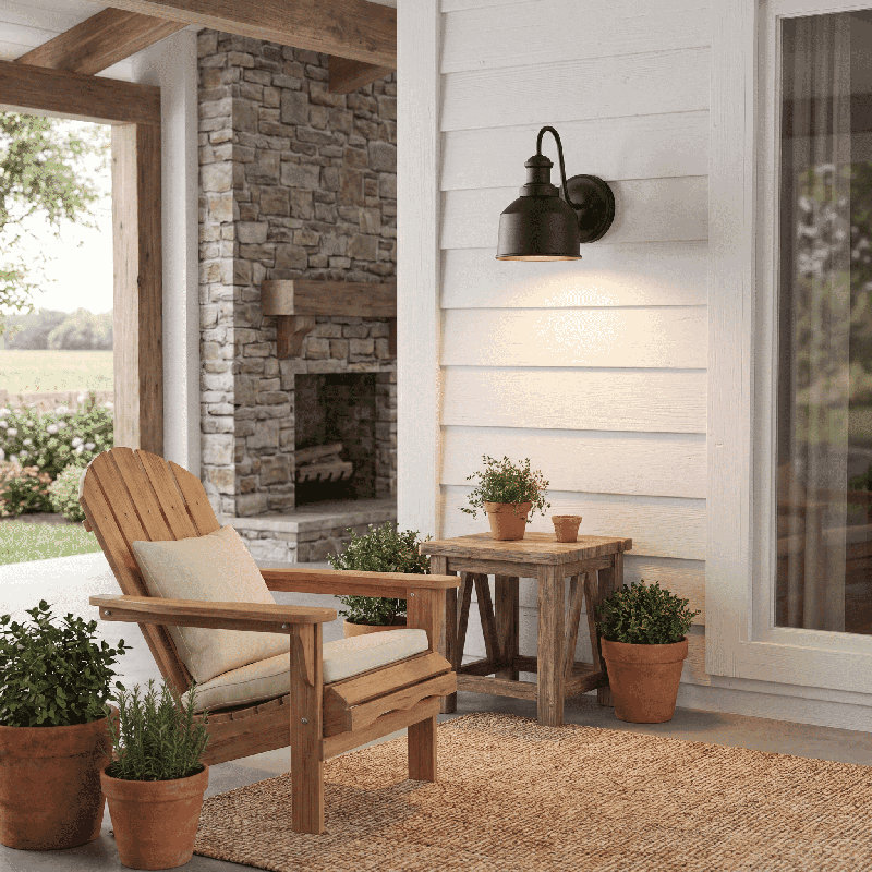 Outdoor Barn Light in Matte Black, Matte Black 