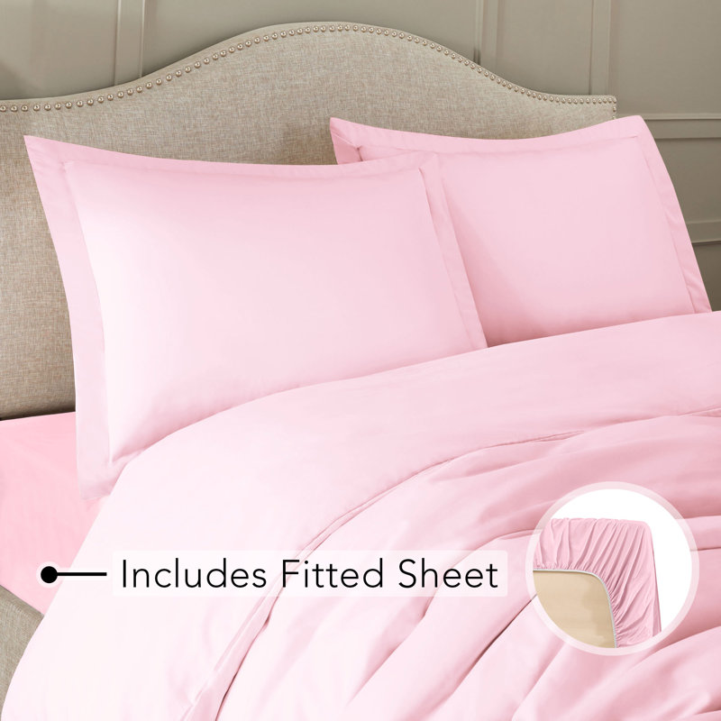 Modern & Contemporary Duvet Cover, King Duvet Cover + 3 Additional Pieces, Lilac