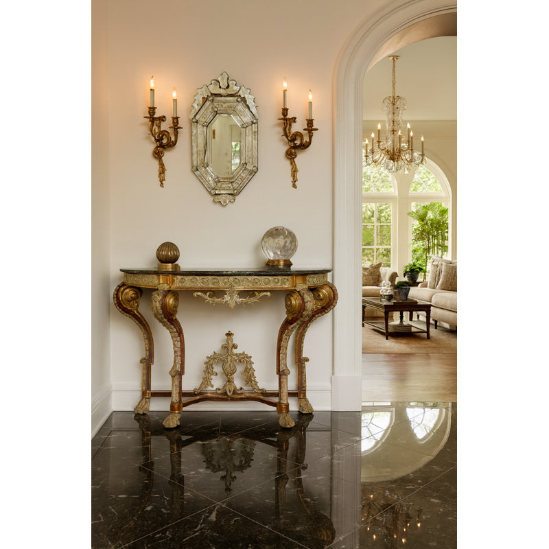 Rosia 62'' W Marble Console Table, White