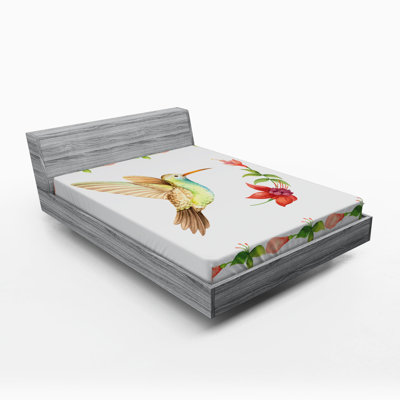 Hummingbirds Microfiber Fitted Sheet
