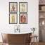 «Bathroom Decor Multicolor Office Leyendecker People Flower Portraits Classic», impression encadrée sur papier, 4 pièces-93012729-93012730