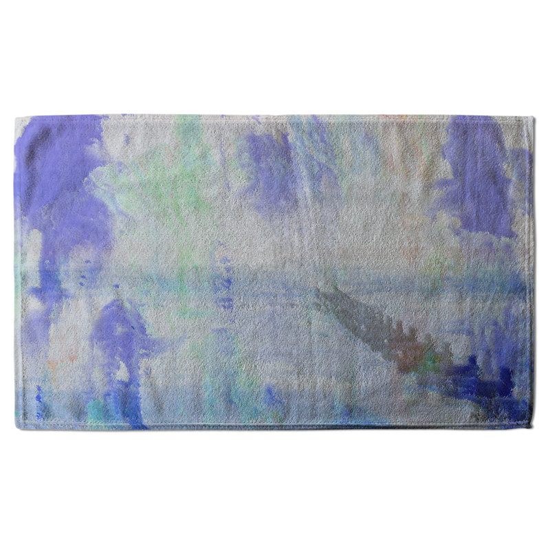 Cotton Tea Towel Kitchen Towel, Grey/Purple