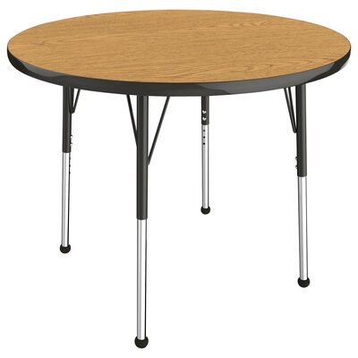 Round T-Mold Adjustable Height Activity Table with Standard Ball Glide Legs -  Factory Direct Partners, 10040-OKBK