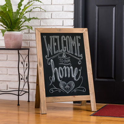 29.75"H Fiberboard Free Standing Chalkboard
