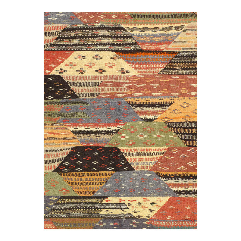 Tapis unique brun à tissage plat 7 pi 7 po x 4 pi 7 po One-of-a-Kind