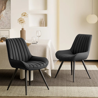 Chaises de salle à manger modernes, L 21,6 po x l 18,5 po x H 32,8 po, revêtement en tissu technique au design élégant, rembourrage au niveau du canapé, adapté aux animaux de compagnie, résistant aux égratignures durable, pour la cuisine, la salle à manger ou le bureau personnel