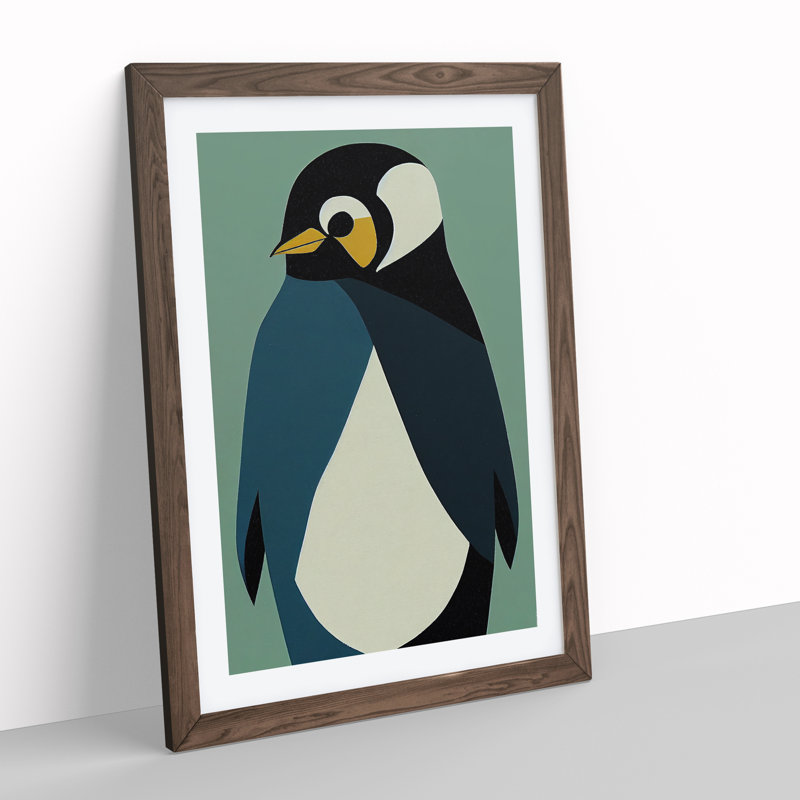 Penguin in Abstract No.4 - Framed Print, 46cm H x 34cm W x 2cm D
