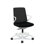 Chaise de travail HON Cliq Light, accoudoirs fixes, filet, cadre blanc designer, noir
