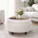 25'' Oversized Upholstered Round Storage Ottoman with Reversible Tray Lid