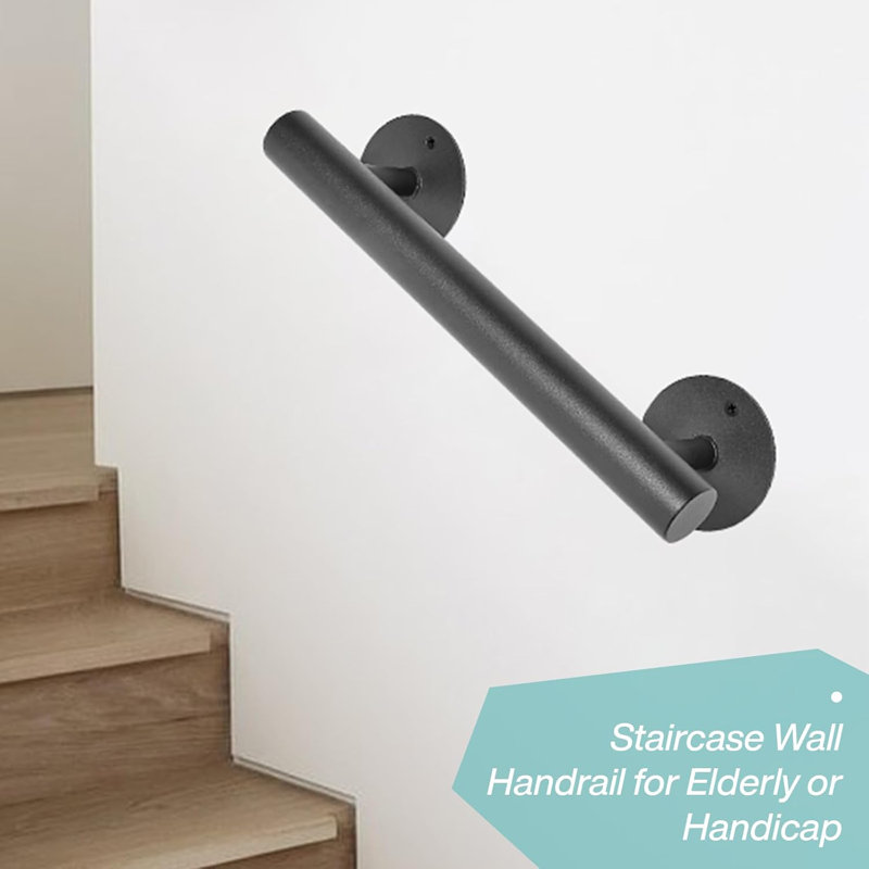 Rampe d'escalier robuste 1 pi noir mat