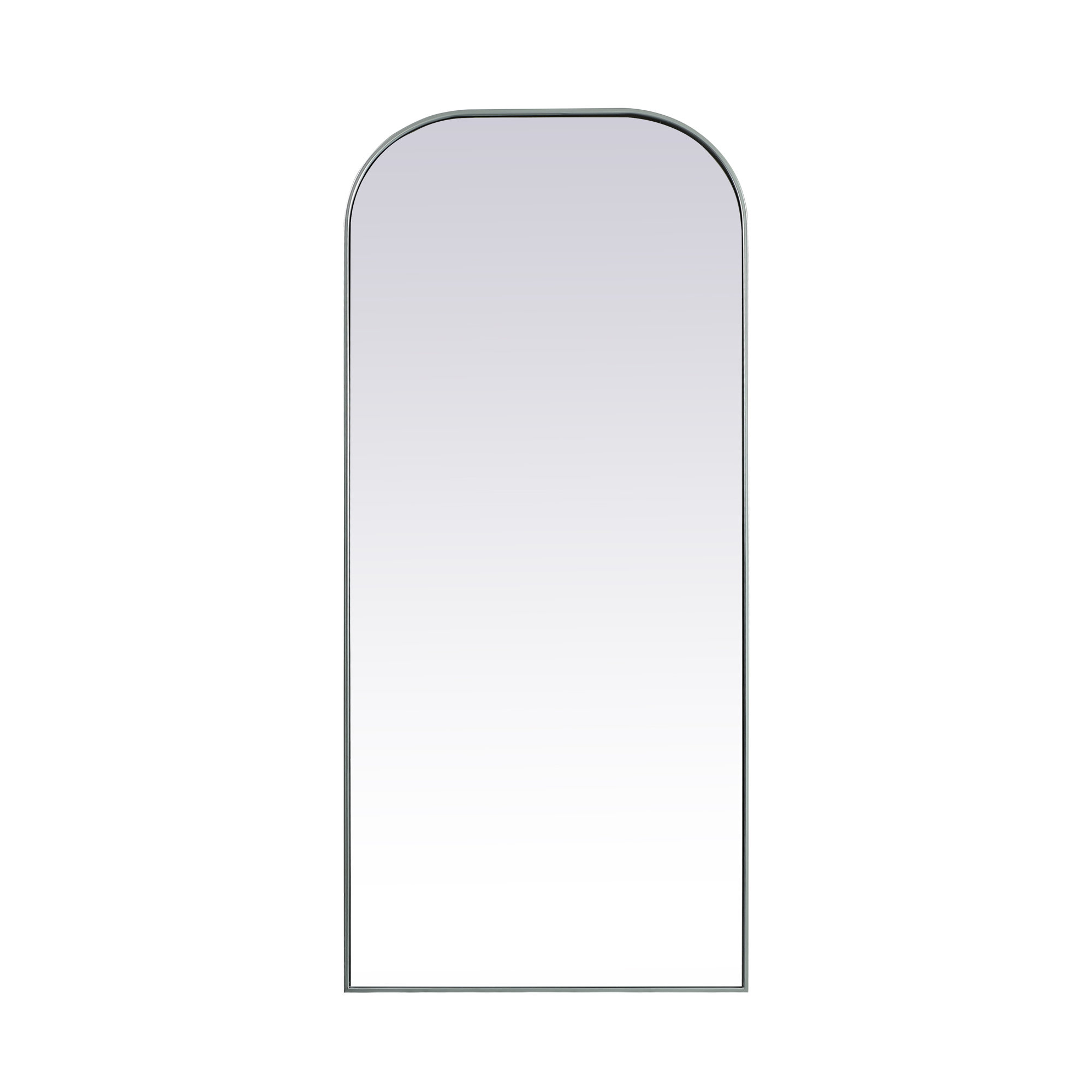 Sabine Metal Arch Floor Mirror, 76" x 32", Silver