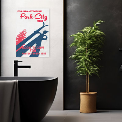 Vintage Park City Ski Classic Retro Vintage Pine Tree City Forest Wall Art