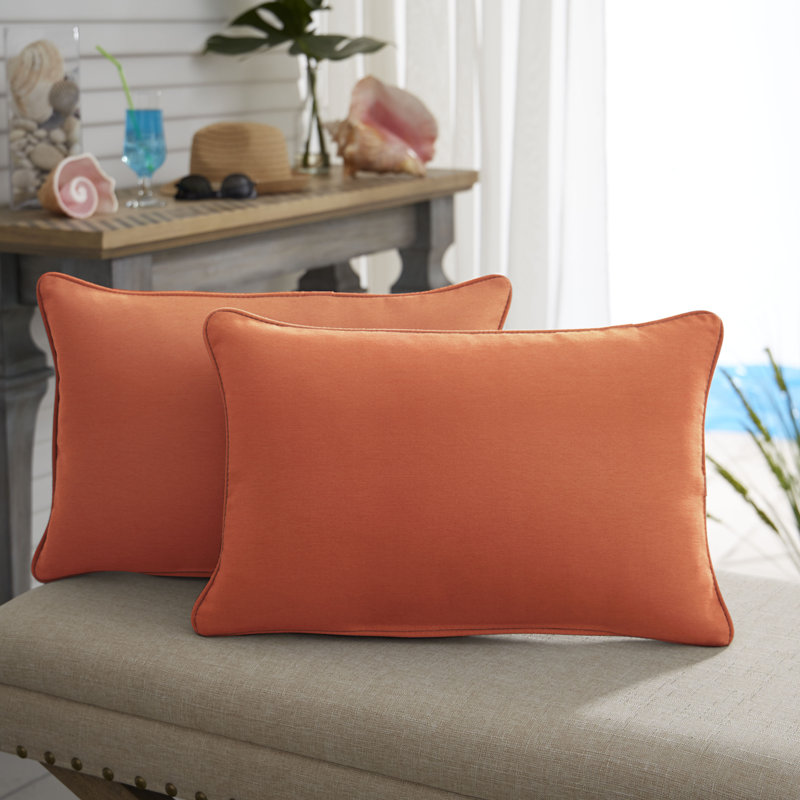 Selene Outdoor Reversible Throw Pillow, 13" H x 20" W, Textured Red