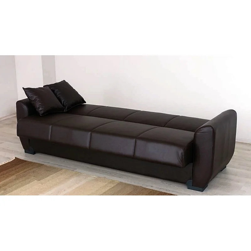 Rege Leather Convertible Sofa Bed, H 32 po x l 88 po x P 32 po