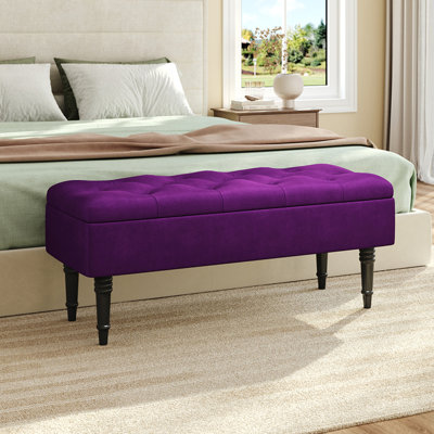 Peyton Velvet Upholstered Bench with Flip Top
