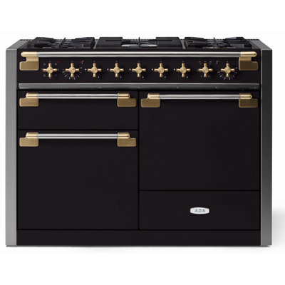 AGA Elise 48"W. 6 Cu.Ft. Freestanding Induction Convection Range with Antique Brass Trim